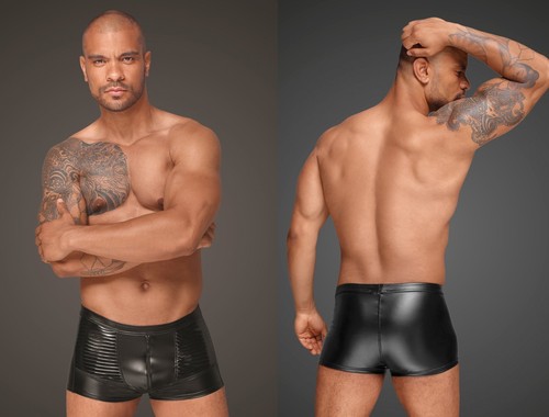 Noir handmade wetlook shorts - noir,
