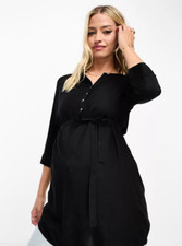 Mamalicious Maternity – Still-Oberteil in Tunika-Optik in Schwarz Größe M
