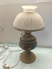 Petroleumlampe  Majolika  