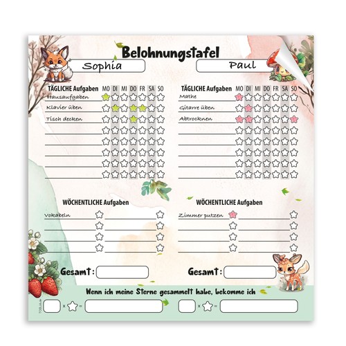 Belohnungstafel abreißblock - belohnungstafel,