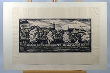 Holzschnitt Richard Huber Dachau Altstadt Dachauer Maler 26,5x40 cm