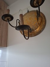 XL Antike Messing Wandleuchter Wandhalter Messing Blaker Löwen Stroh Blumen