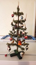 Miniatur Weihnachtsbaum mit Glaskugeln Beleuchtung  Puppenstube Kerzen !