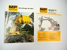 2x Prospekt Massey Ferguson MF450S Hydraulikbagger 102 PS 1970/80er Jahre