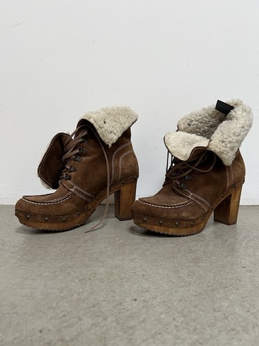Clogs schnürstiefelette braun - clogs,
