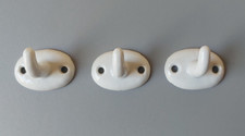 3x Porzellan Wandhaken Weiß