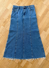 Jeansrock, M, lang, Blau, mit