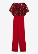 Overall Gr. 36/38 Rot Damen Partyoverall Pailletten-Jumpsuit Hosenanzug Neu*