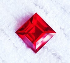 Natürlich Rot Rubin Quadrat Schliff 8 Zu 10 Karat Zertifiziert 1 Stück Lose