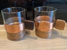 2 Teegläser Kupfer Schott & Gen Mainz, Jenaer Glas, wohl 1970er