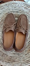 Herren Mokassin Slipper Gr. 43 braun, Wildleder, gut erhalten, Lederfußbett