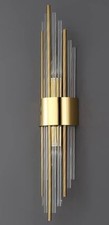 2x Moderne Wandleuchten für Wohnräume Vanity Kristall Wandlampe Gold Doppelpack