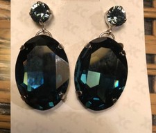 NEU: OHRRING OHRSTECKER FACETTIERTE SWAROVSKI SCHMUCKSTEINE blau HEINE *042898