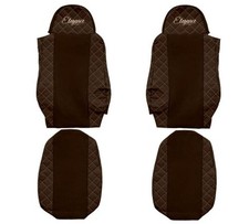 F-CORE Elegance Q Sitzschonbezug Sitzbezüge Set Textil Eco-Leder Braun