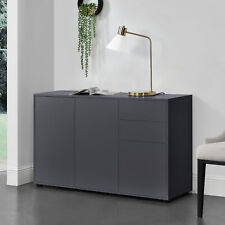[en.casa] Sideboard Konsole Kommode Wandschrank Wohnzimmerschrank Dunkelgrau