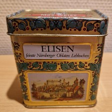 Kleine Alte Blechdose / Elisen Nürnberger Oblaten   9x 8  cm