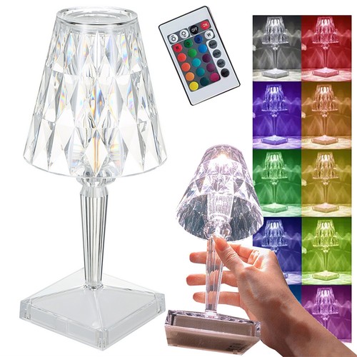 Rgb led tischlampe - led, kristall