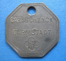 alte WERTMARKE DARMSTADT Carl Schenck Werkzeugmarke Zink Kontrollnummer Menzel /