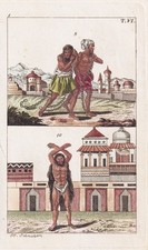 Fakir Indien Brahmanen Tracht costumes Kupferstich engraving Wilhelm 1800