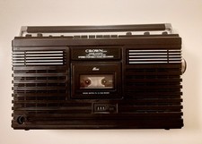 VINTAGE CROWN CSC-630FW CHROME AUTOMATIC STEREO PORTABLE RADIO RECORDER / WORK
