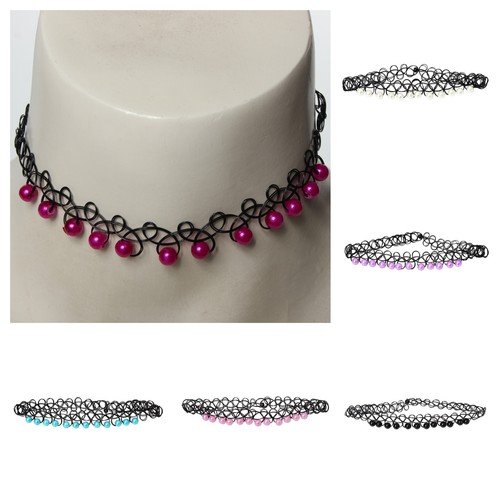 Tattoo halsband perlen - perlen, gothic