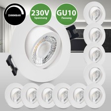 10x LED Einbaustrahler 230V