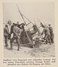 Segelflug in Rossitten anno 1925 Unfall bei der Landung - Hist. Abb.