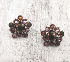 Konplott Ohrringe "Caviar Treasure" Braun Lila Metall Kupfer Glitzer Bohemian 