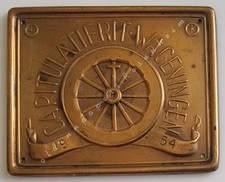 Wageningen Capitulatierit Niederlande Oldtimer Auto Plakette Abzeichen 1954