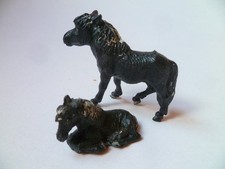 original alte DDR Spielzeug TierFiguren Hartgummi Pferd Pferde Shetland Ponys