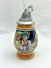 Kleiner Sammler Bierkrug DEKO Artikel  /  12 cm hoch  - NEU - Zinndeckel   / EF