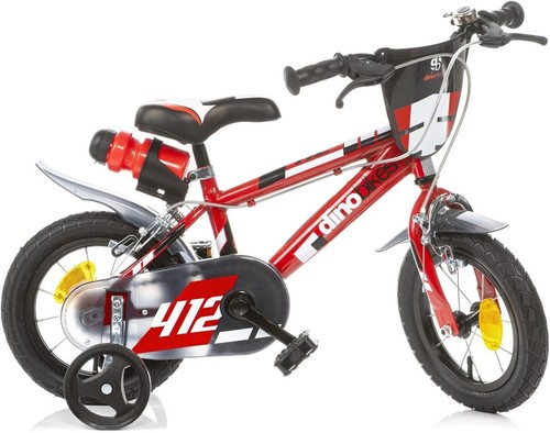 Rotes kinderfahrrad dino - rotes, 12"
