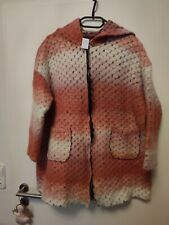 MADE IN ITALY Damen Wolljacke   Kurzmantel Gr. XL rosa weiß schwarz Neuwertig  