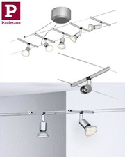 Paulmann Seilsystem Salt 5er Basisset GU5,3 230/12V Chrom matt ohne Leuchtmittel