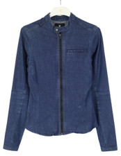 G-Star Chopper Slim Shirt Jacke Damen Klein Zip Fade Effekt Kragen Blau