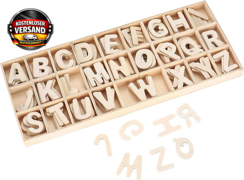156 stk holzbuchstaben - stk, set