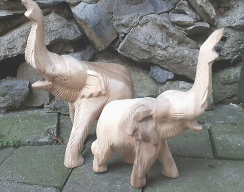 2er set 20cm holz elefant - 20cm,