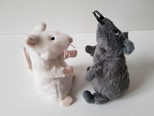 2x Ikea Maus Weiß Grau Stofftier Plüschtier Gosig Mus Kuscheltier