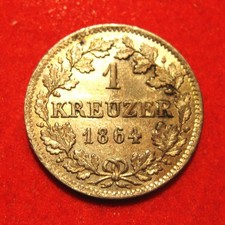 1 Kreuzer Bayerische Scheidemünze 1864 f. vz