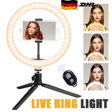 10" LED Ringlicht Ringleuchte Lampe Handyhalter Kit Selfie mit Stativ Fotografie