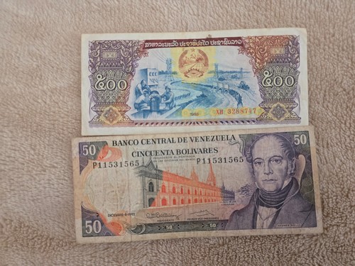 Banknoten laos und venezuela - laos,