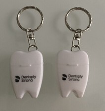 2 x Schlüsselanhänger Zahnseide Key Chain Werbung DENTSPLY SIRONA