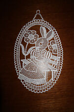 Schönes Fensterbild-Ostern-Plauener Spitze-Stickerei-Osterhase-Dekoration