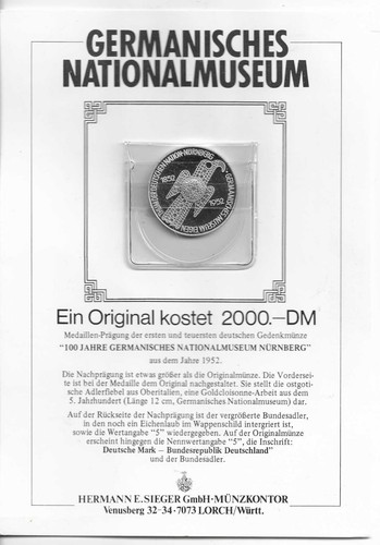 Gedenkmedallie 1952 - dm,