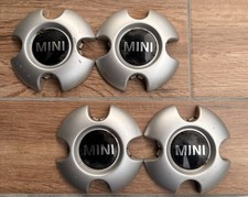 4x originale MINI Radkappen / Nabenkappen 54 mm – silber schwarz – R50 R52 R53