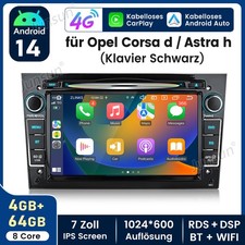 4+64GB Carplay DVD Android 14 Autoradio GPS Für Opel Corsa C D Astra H Zafira B