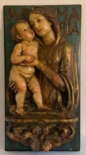 Wunderschönes plastisches Reliefbild, AVE MARIA, 71 cm x 38 cm