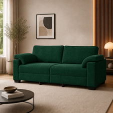 Samt Sofa 3 Sitzer Dunkelgrün