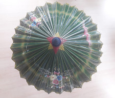 Asiatisch handbemalter Sonnenschirm aus Papier + Bambus Regenschirm Vintage