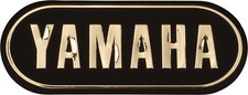 3D Emblem 'YAMAHA' Gold ca. 92x36mm Selbstklebend, Aufkleber Decal Self Adhesive